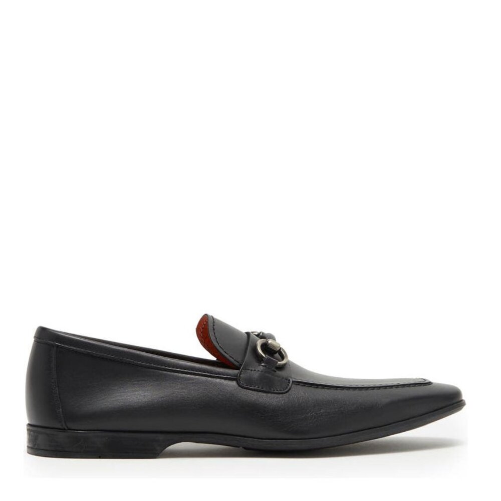 Bashwood Handmade Buckle Style Black Leather Loafers